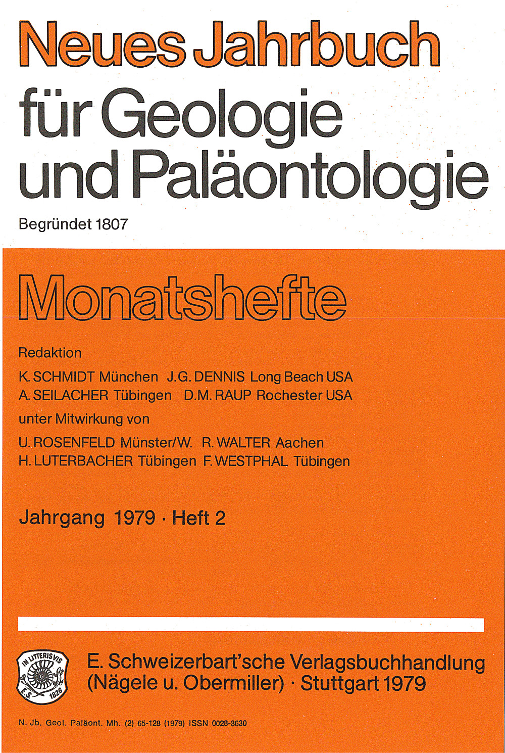 Cover image of: - Neues Jahrbuch für Geologie und Paläontologie - Monatshefte Jg. 1979 Heft 2