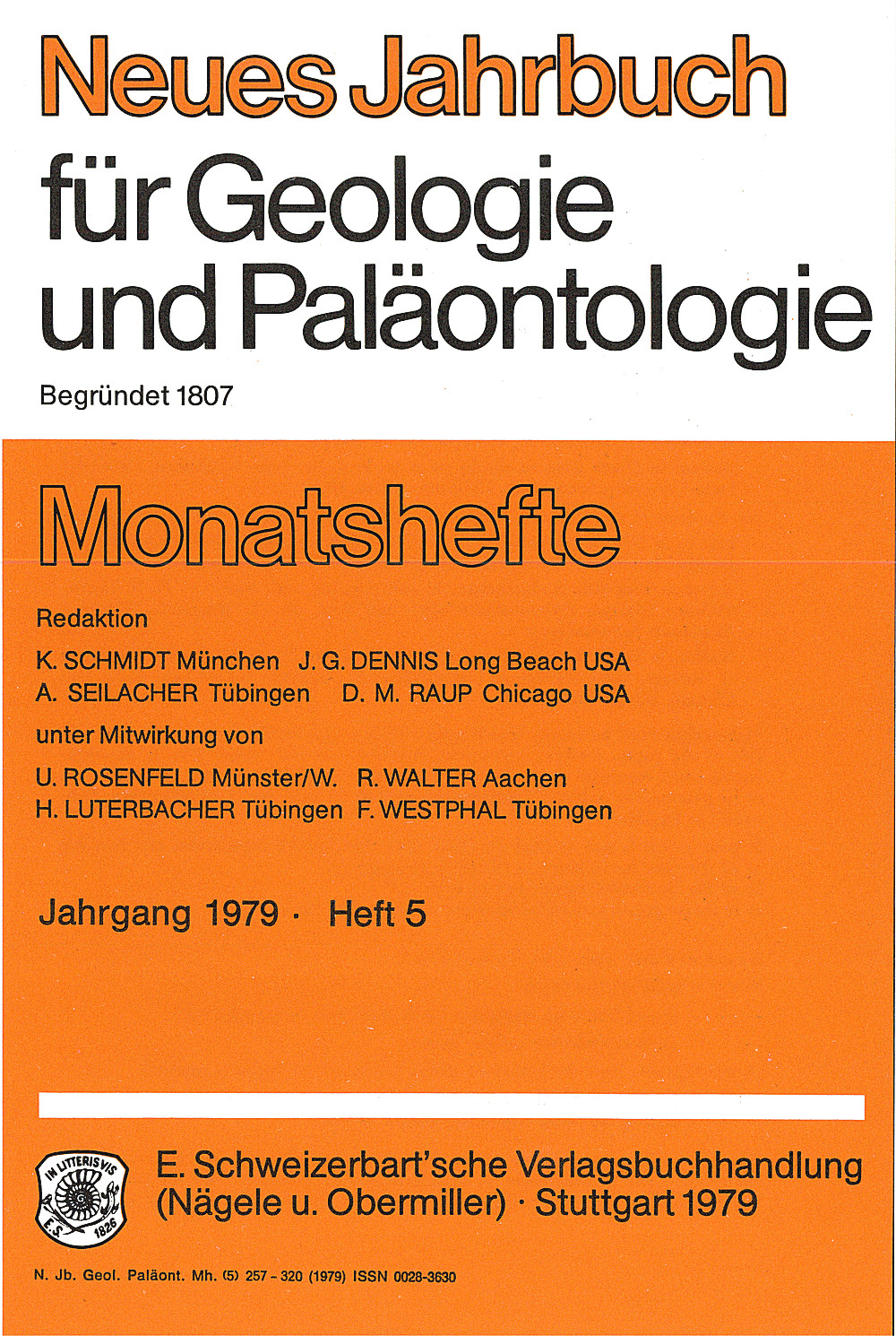 Cover image of:  - Neues Jahrbuch für Geologie und Paläontologie - Monatshefte Jg. 1979 Heft 5 