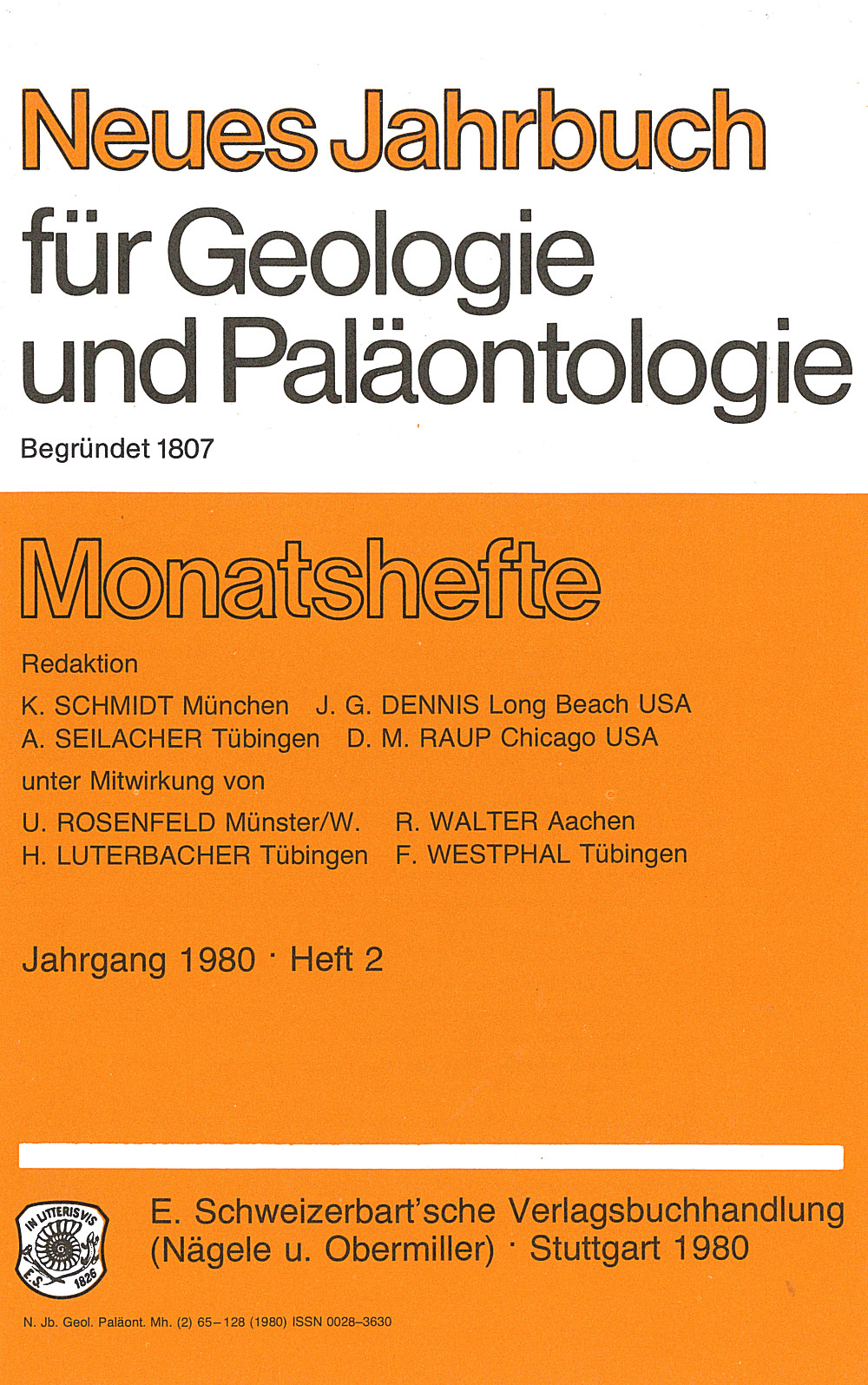 Image de couverture de: Neues Jahrbuch für Geologie und Paläontologie - Monatshefte Jg. 1980 Heft 2
