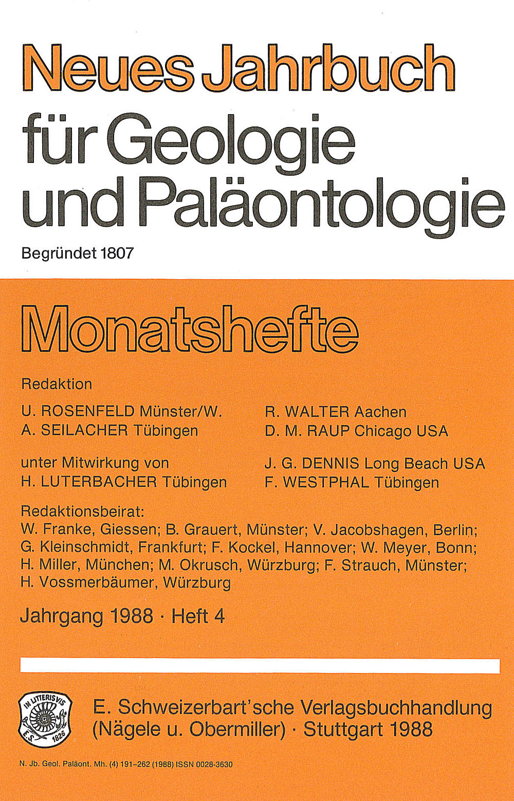Cover image of: Neues Jahrbuch für Geologie und Paläontologie - Monatshefte Jg. 1981 Heft 4