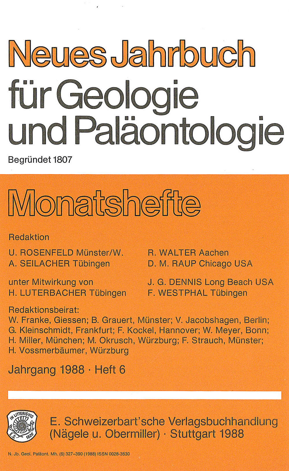 Cover image of: Neues Jahrbuch für Geologie und Paläontologie - Monatshefte Jg. 1981 Heft 6