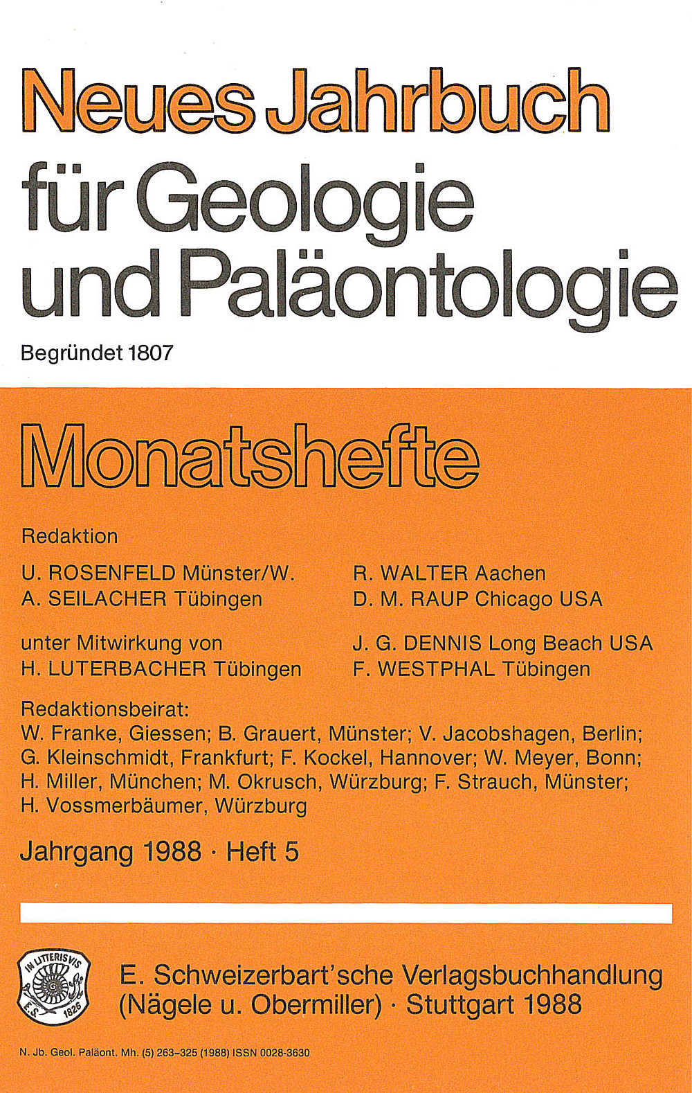 Cover image of: Neues Jahrbuch für Geologie und Paläontologie - Monatshefte Jg. 1982 Heft 5