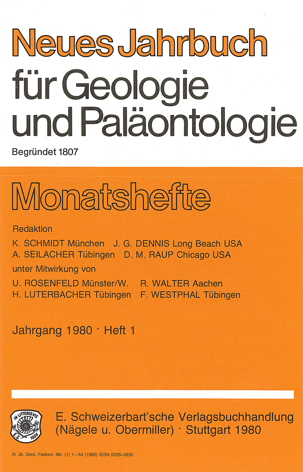 Cover image of: Neues Jahrbuch für Geologie und Paläontologie - Monatshefte Jg. 1983 Heft 1