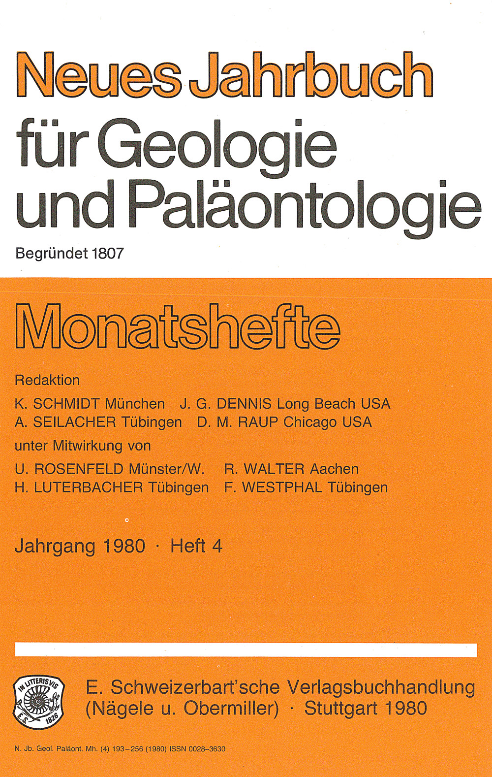 Cover image of: Neues Jahrbuch für Geologie und Paläontologie - Monatshefte Jg. 1983 Heft 4