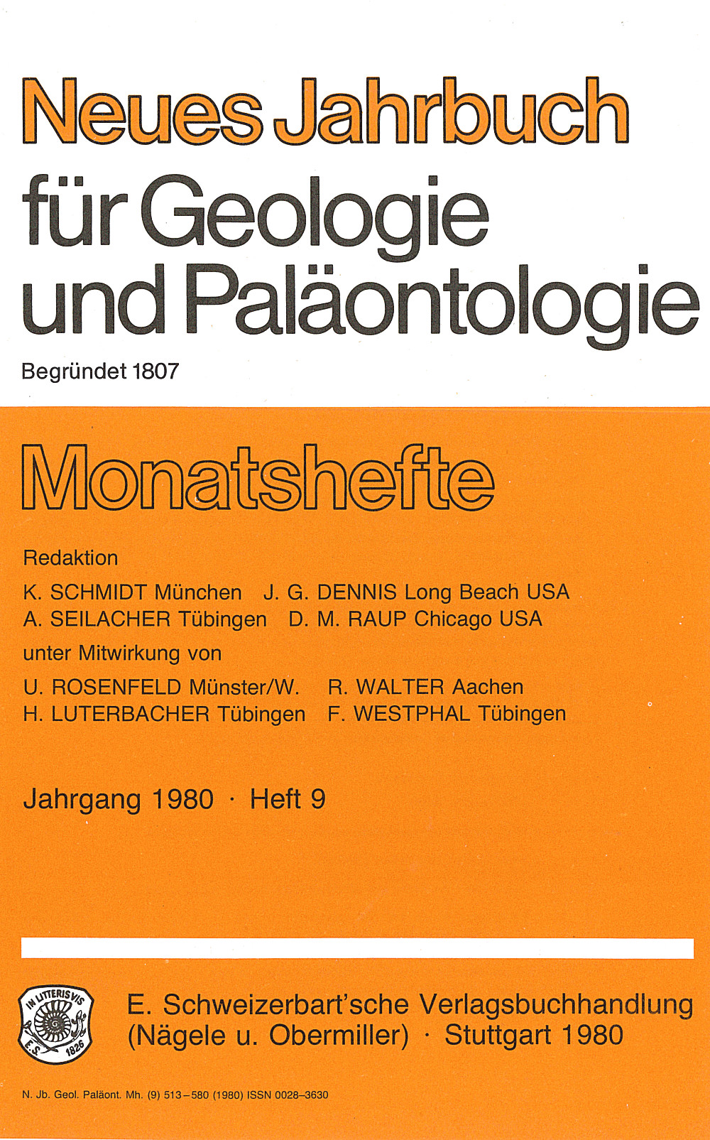Cover image of: Neues Jahrbuch für Geologie und Paläontologie - Monatshefte Jg. 1983 Heft 9