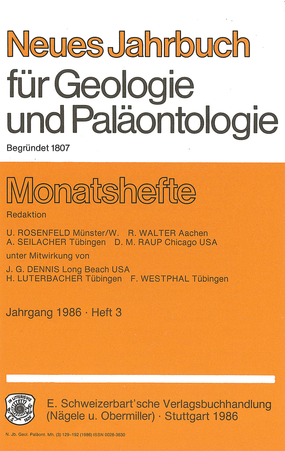 Cover image of: Neues Jahrbuch für Geologie und Paläontologie - Monatshefte Jg. 1986 Heft 3