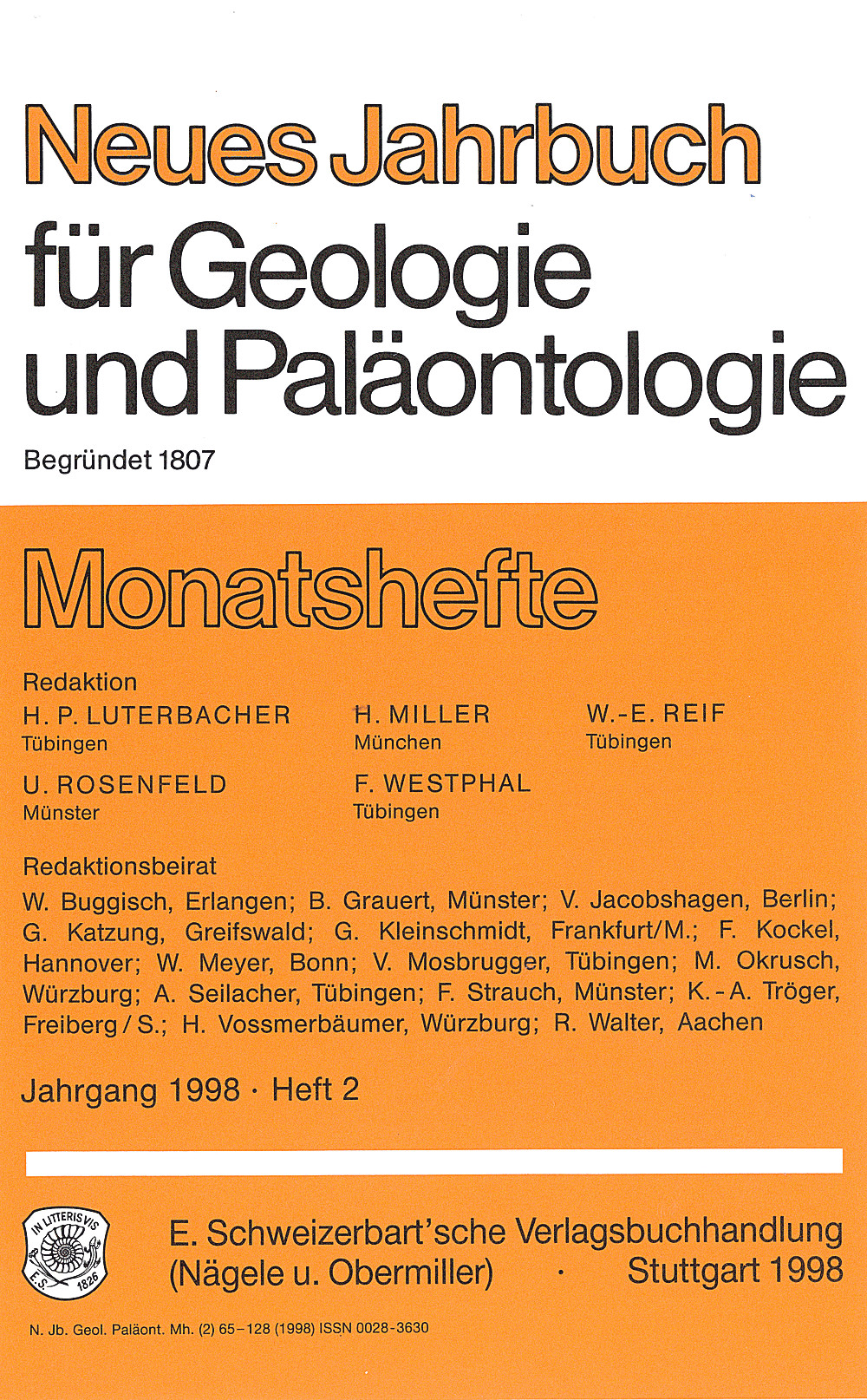 Cover image of: Neues Jahrbuch für Geologie und Paläontologie - Monatshefte Jg. 1987 Heft 2