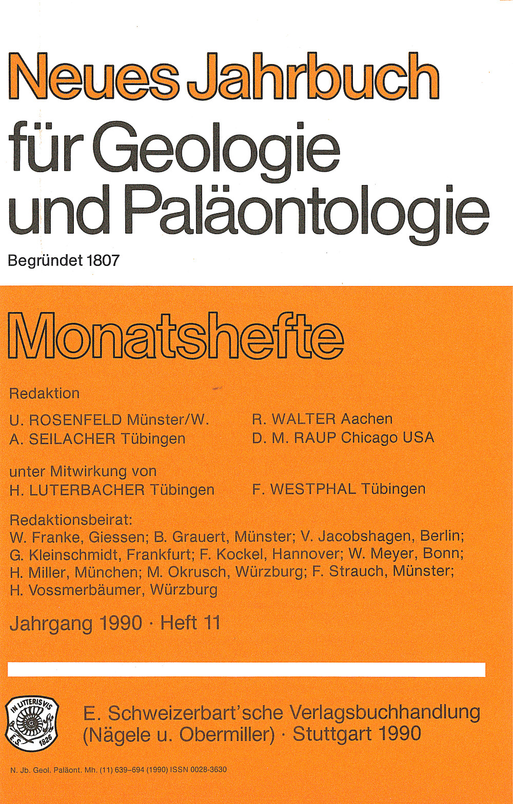 Cover image of: Neues Jahrbuch für Geologie und Paläontologie - Monatshefte Jg. 1990 Heft 11