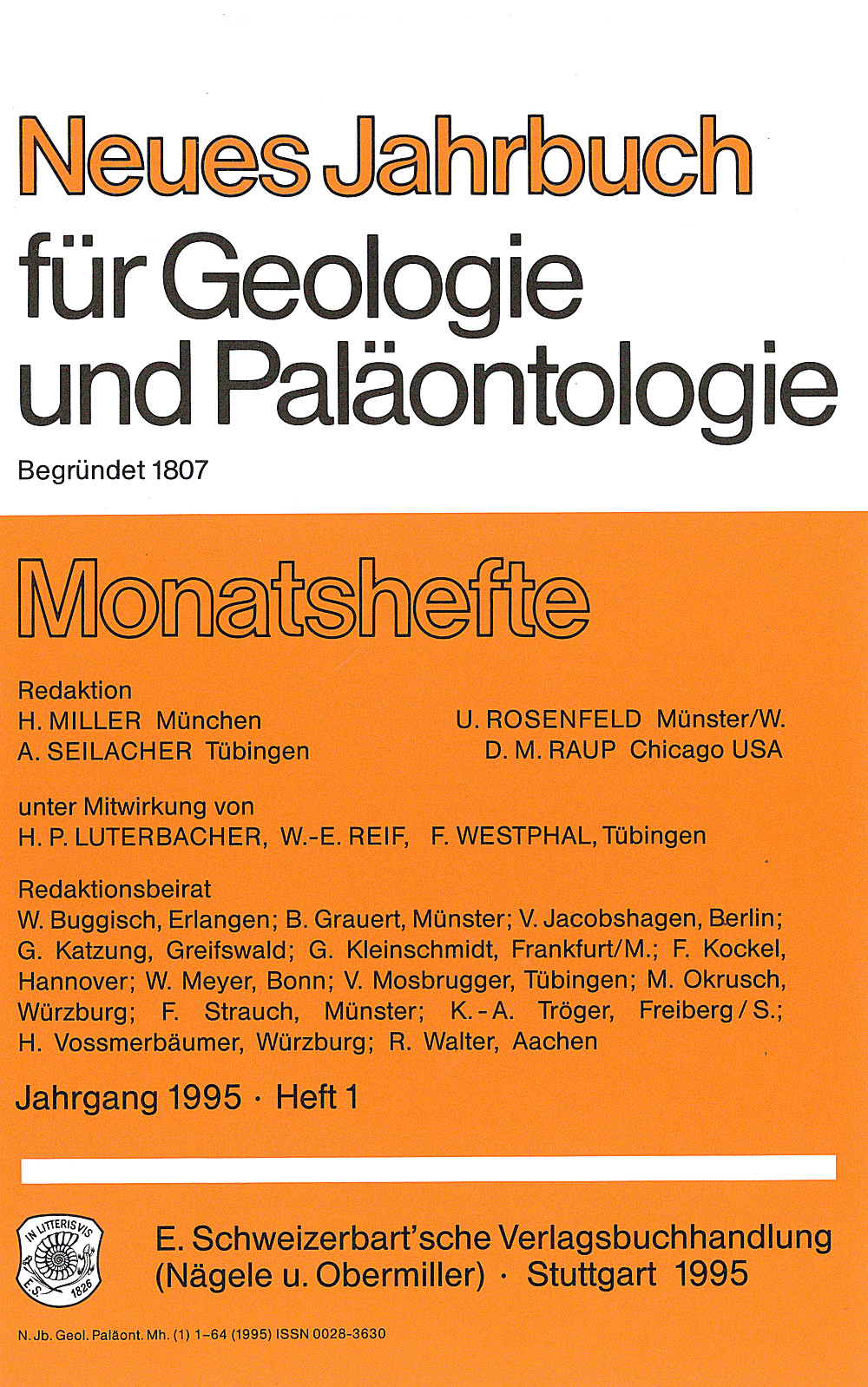 Cover image of: Neues Jahrbuch für Geologie und Paläontologie - Monatshefte Jg. 1995 Heft 1