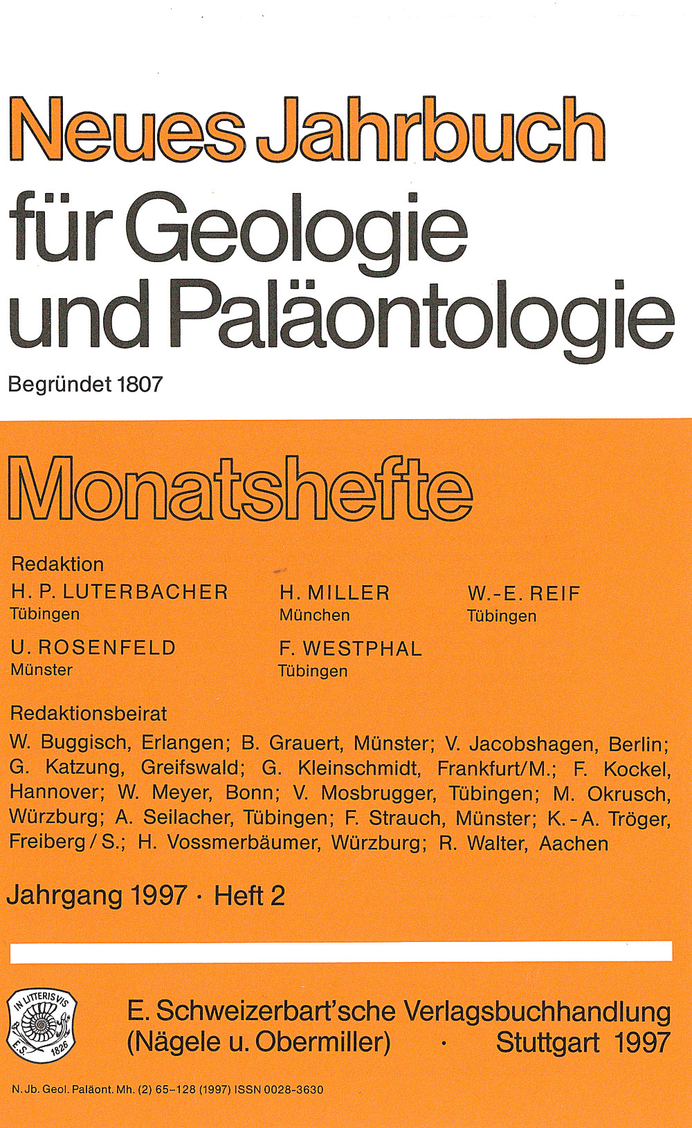 Cover image of: Neues Jahrbuch für Geologie und Paläontologie - Monatshefte Jg. 1997 Heft 2