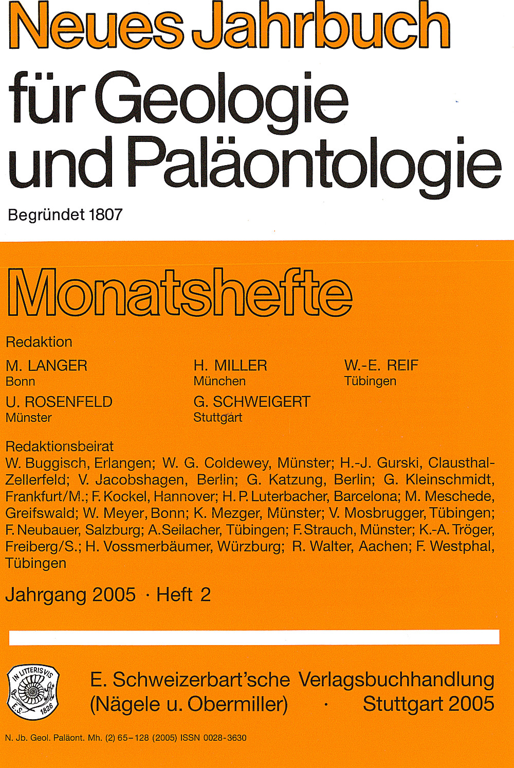 Cover image of: Neues Jahrbuch für Geologie und Paläontologie - Monatshefte Jg. 2005 Heft 2