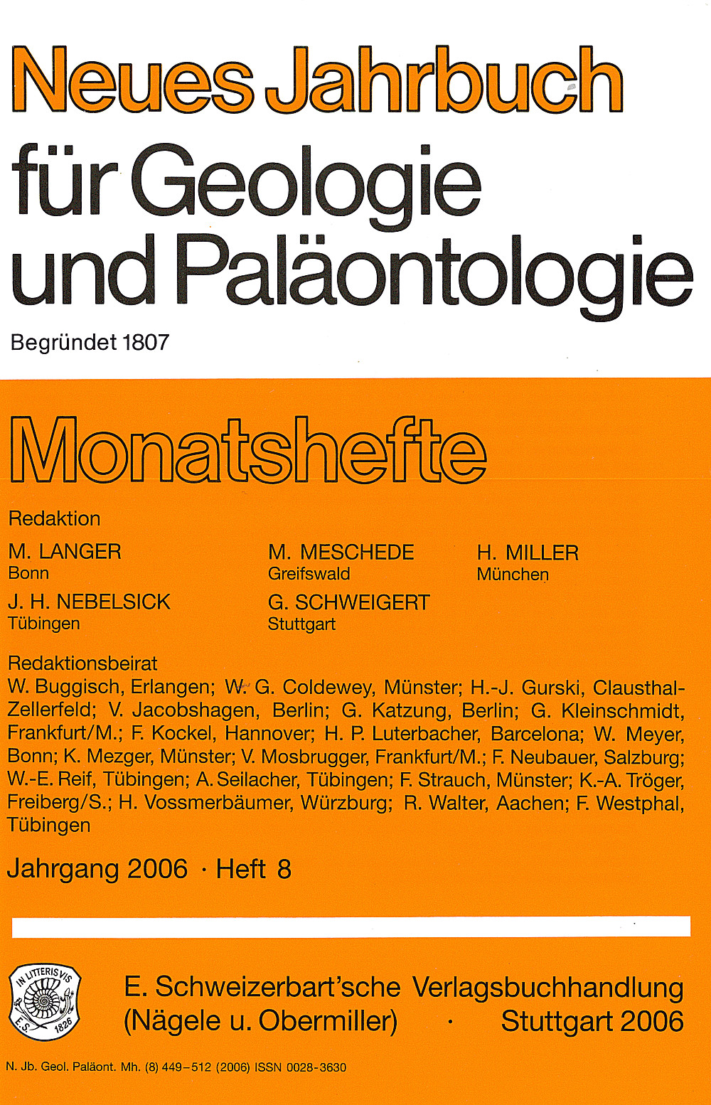 Cover image of: Neues Jahrbuch für Geologie und Paläontologie - Monatshefte Jg. 2006 Heft 8
