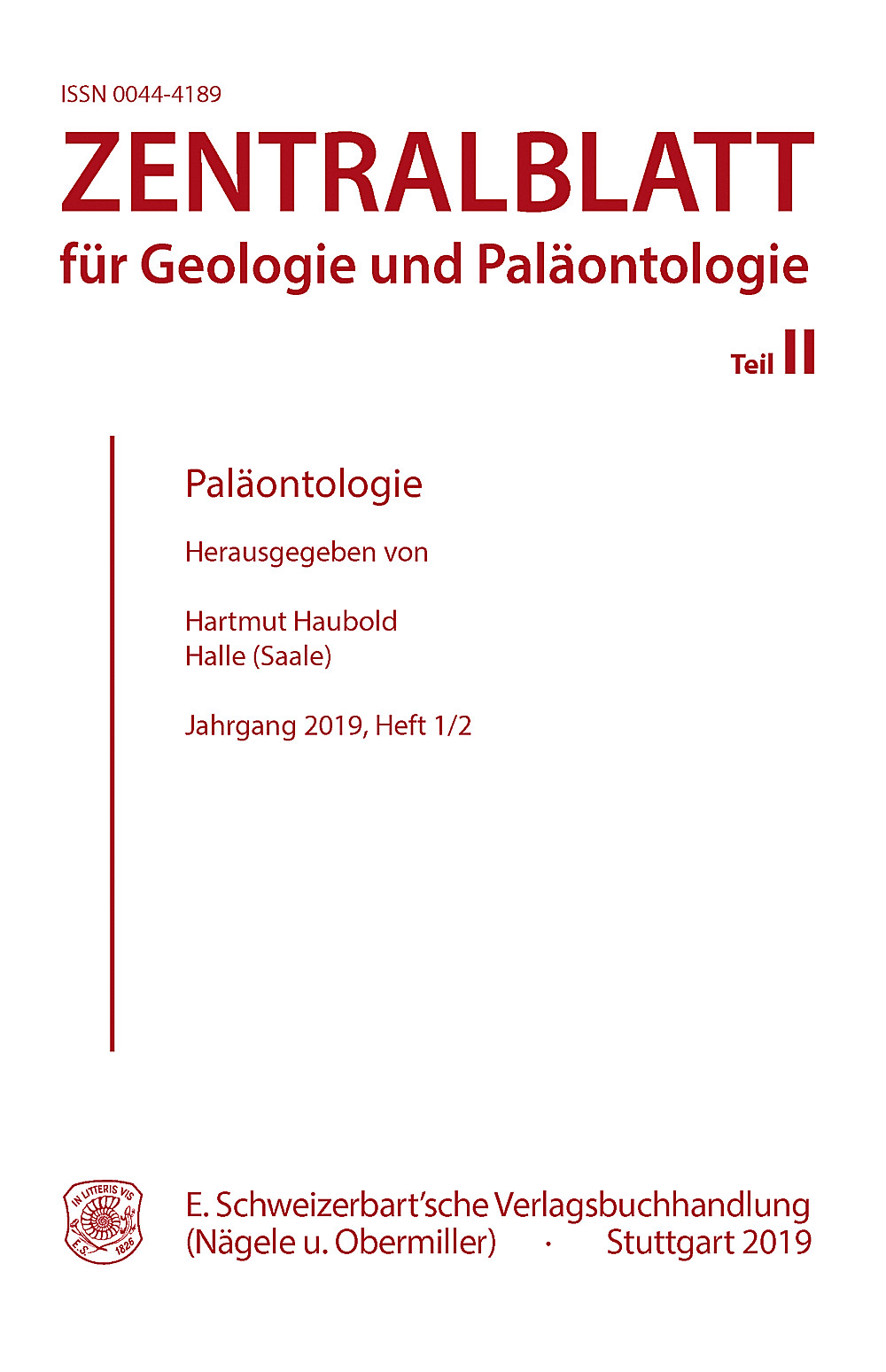 Cover image of:  - Zentralblatt für Geologie und Paläontologie, Teil II Jg. 2019 Heft 1-2 