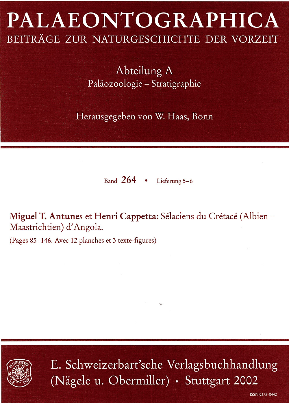 Cover image of: Palaeontographica Abteilung A Band 264 Lieferung 5-6
