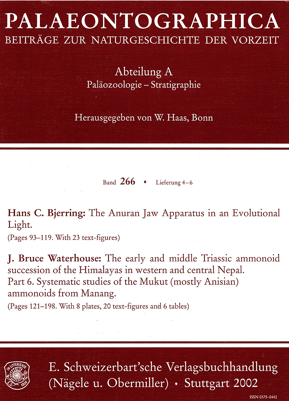 Cover image of: Palaeontographica Abteilung A Band 266 Lieferung 4-6