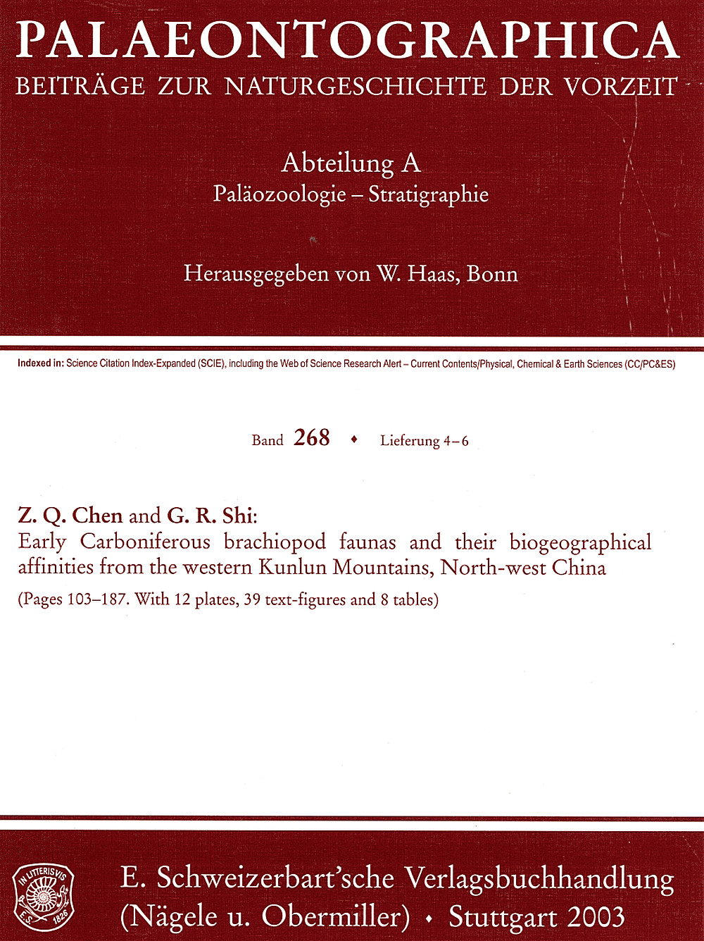 Cover image of: Palaeontographica Abteilung A Band 268 Lieferung 4-6