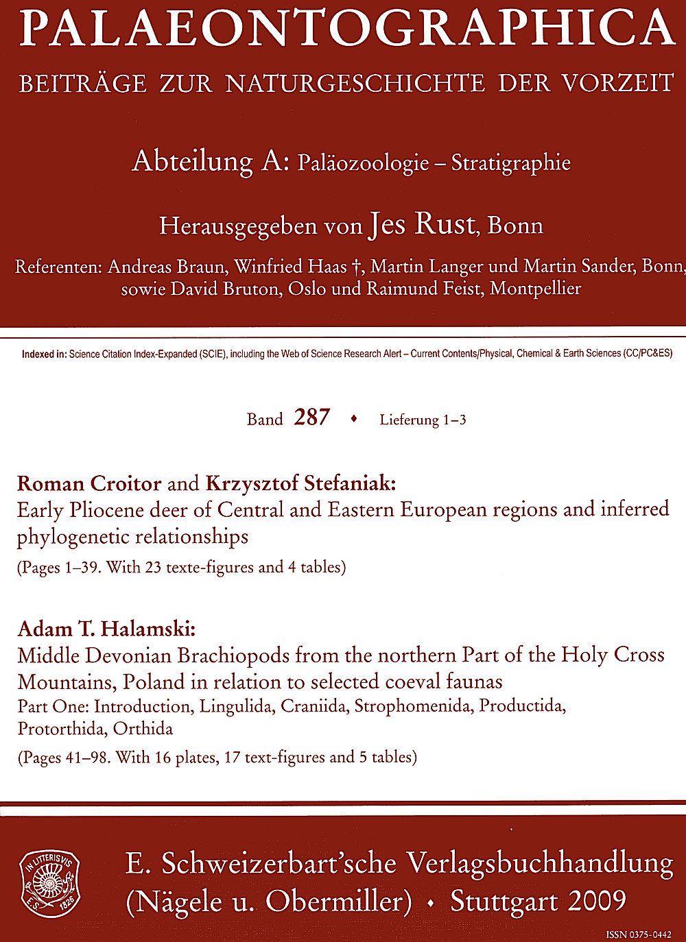 Cover image of: Palaeontographica Abteilung A Band 287 Lieferung 1-3