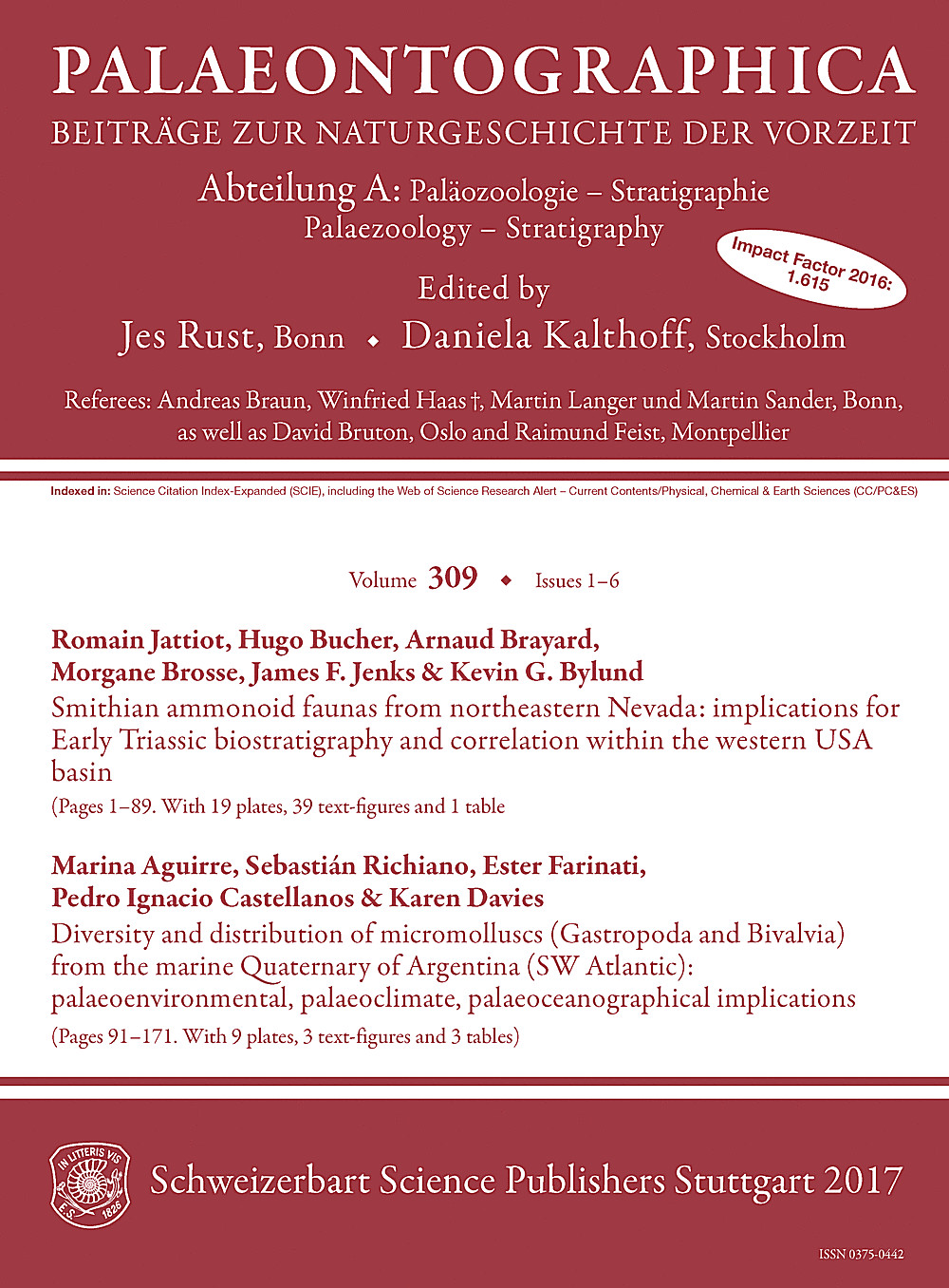 Cover image of: Palaeontographica Abteilung A Band 309 Lieferung 1-6