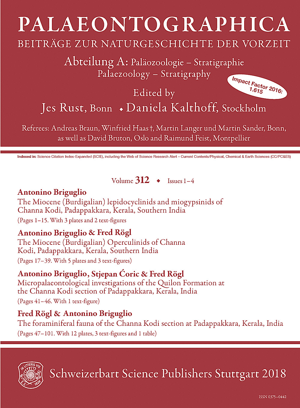 Image de couverture de: Palaeontographica Abteilung A Band 312 Lieferung 1-4