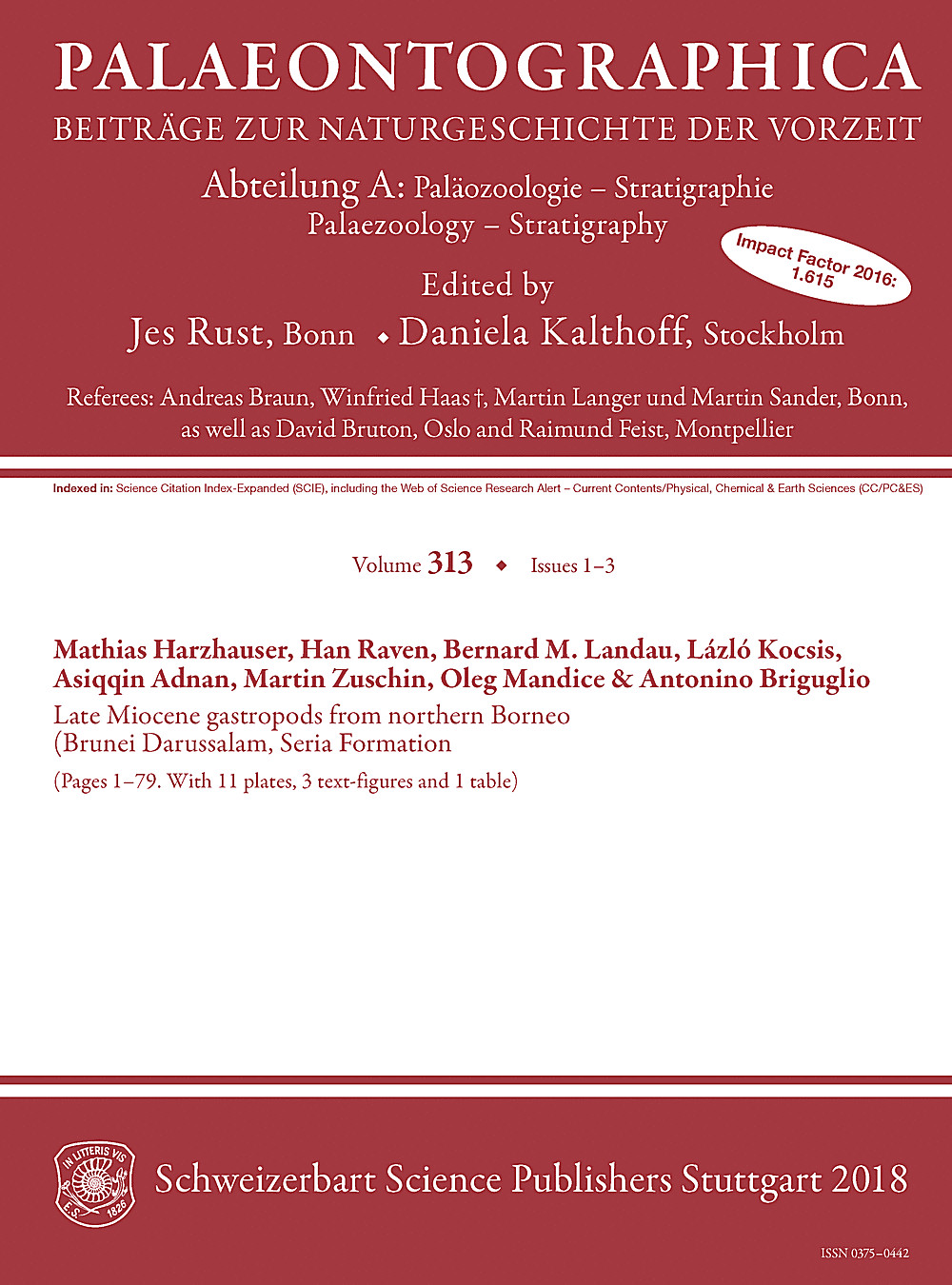 Cover image of: Palaeontographica Abteilung A Band 313 Lieferung 1-3