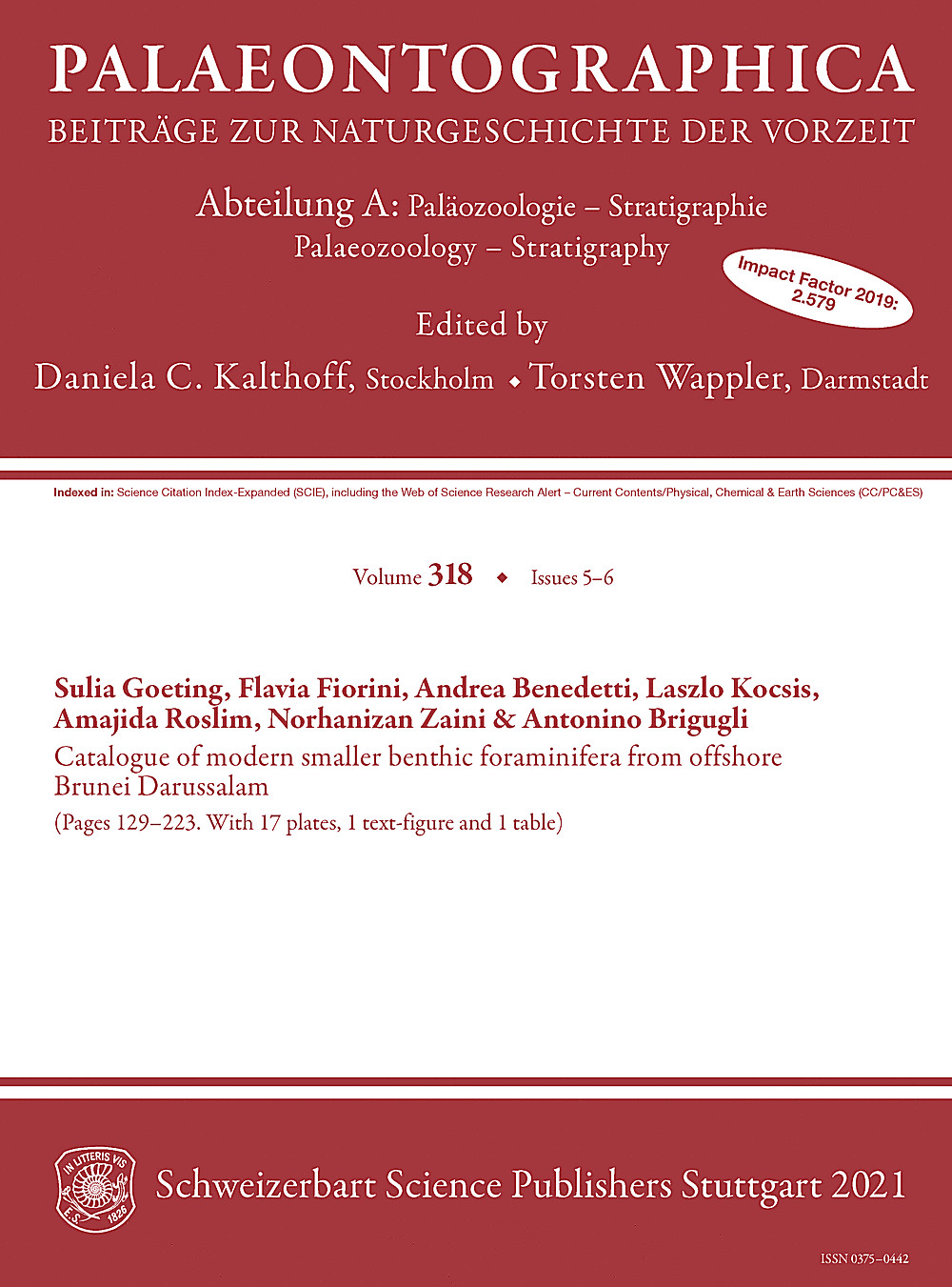 Image de couverture de: Palaeontographica Abteilung A Band 318 Lieferung 5-6