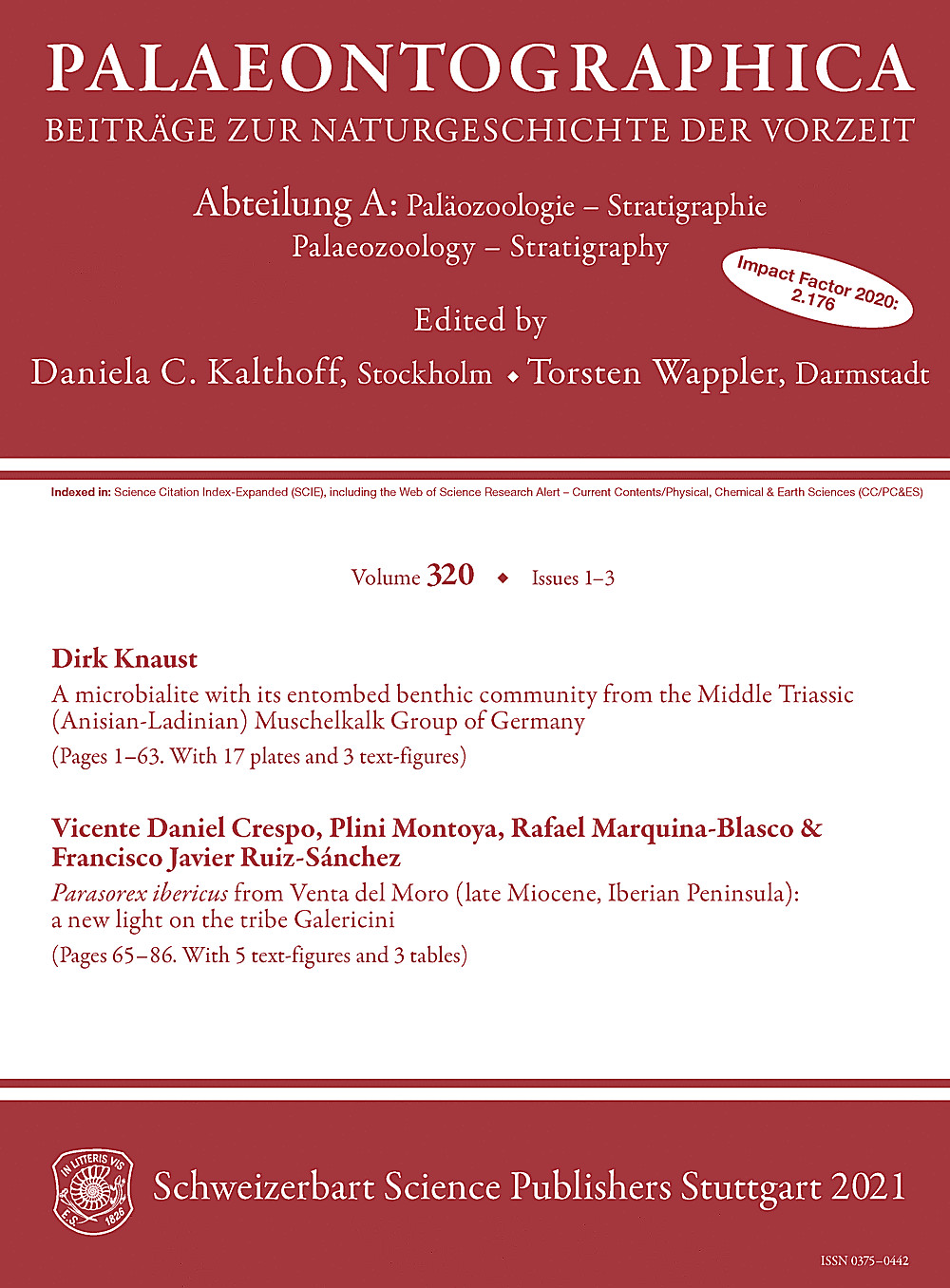 Cover image of: Palaeontographica Abteilung A Band 320 Lieferung 1-3