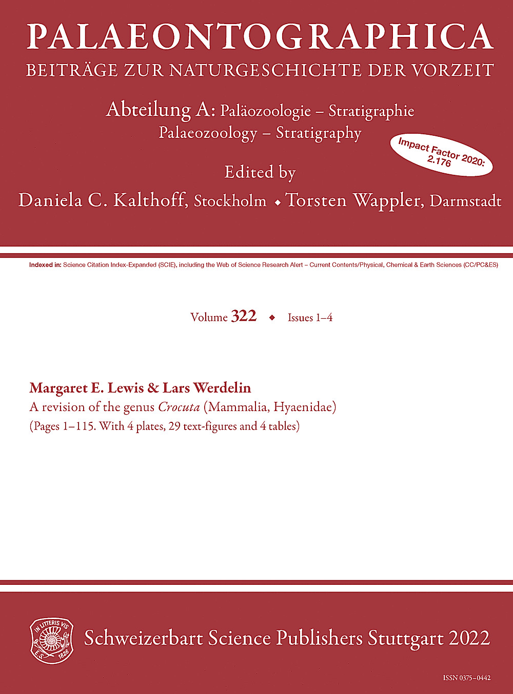 Cover image of: Palaeontographica Abteilung A Band 322 Lieferung 1-4