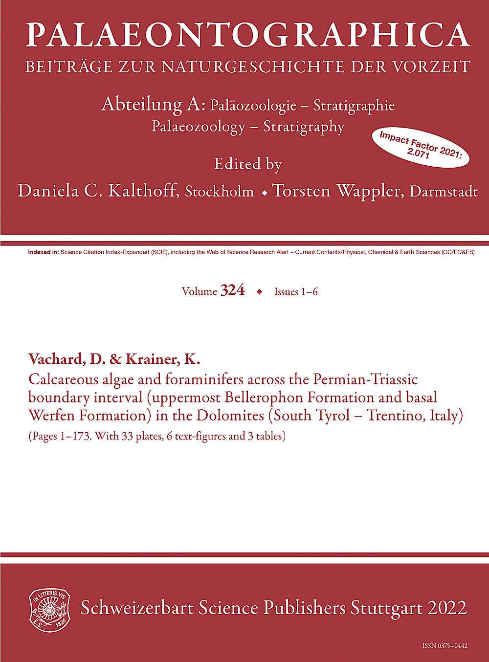 Cover image of: Palaeontographica Abteilung A Band 324 Lieferung 1-6