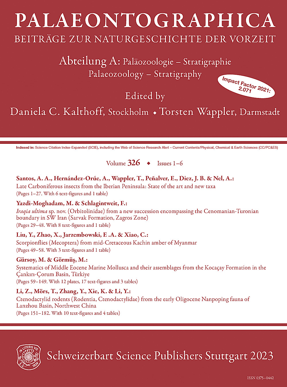 Cover image of: Palaeontographica Abteilung A Band 326 Lieferung 1-6