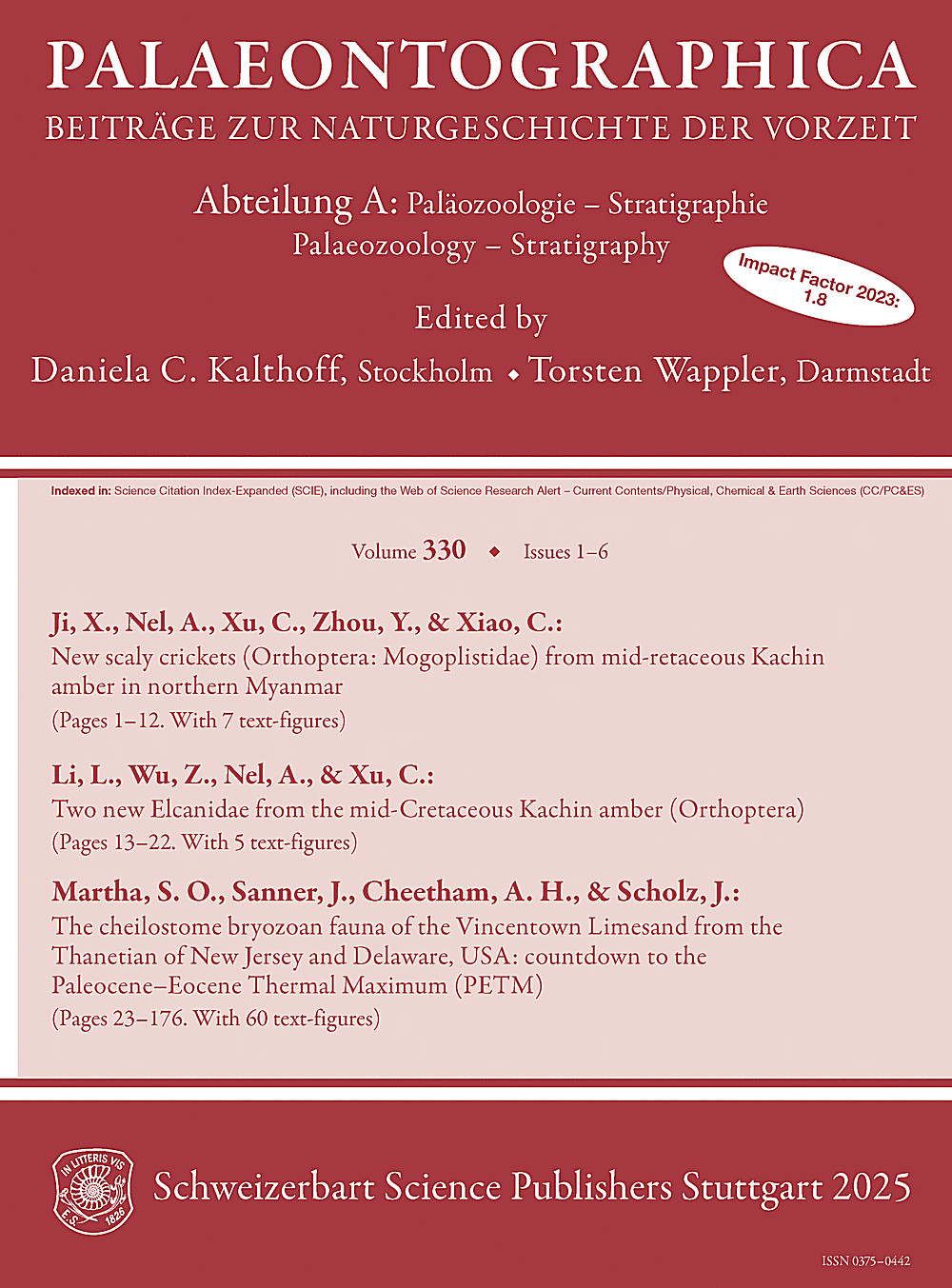 Cover image of: Palaeontographica Abteilung A Band 330 Lieferung 1-6
