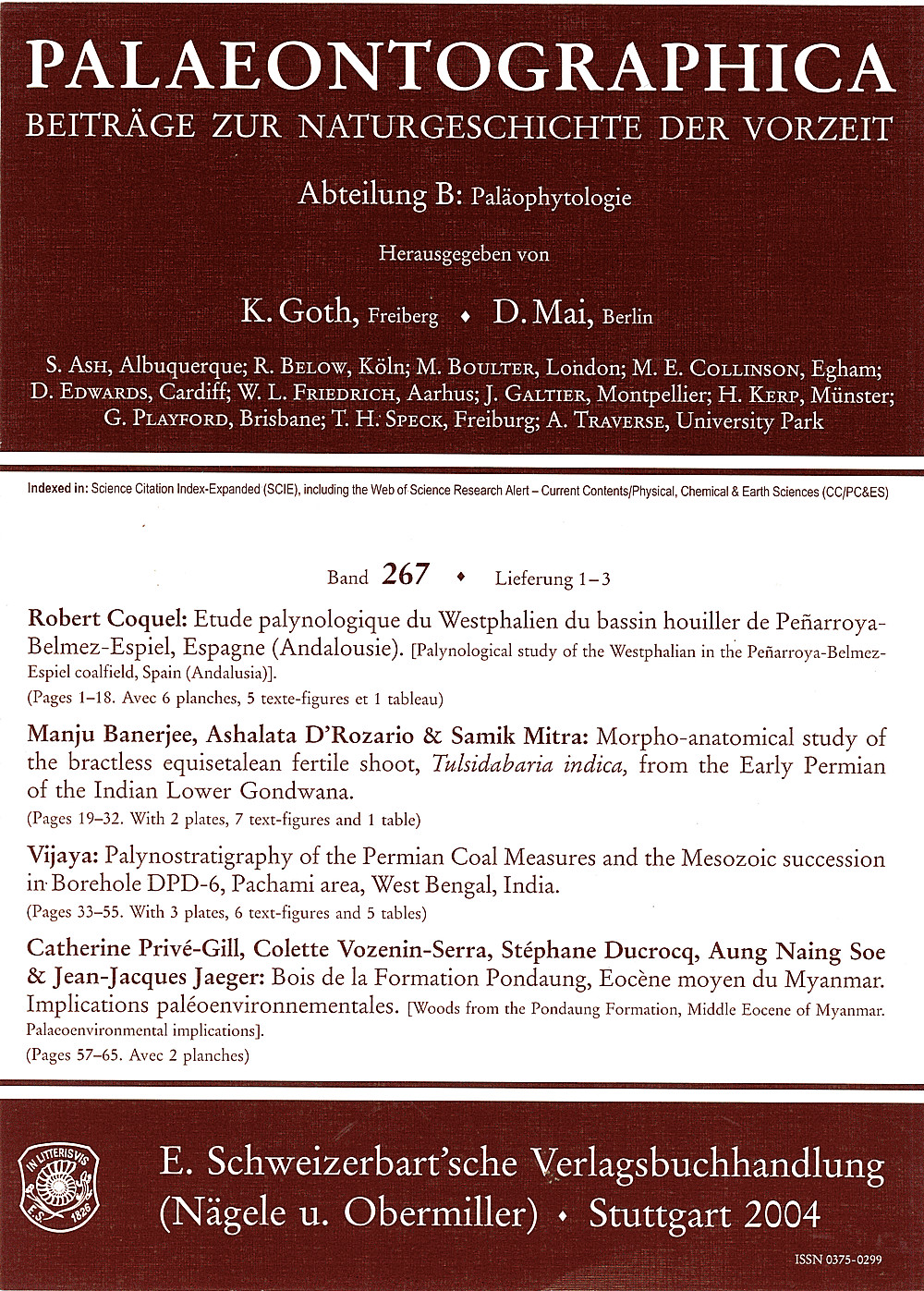 Cover image of: Palaeontographica Abteilung B Band 250 Lieferung 4-6