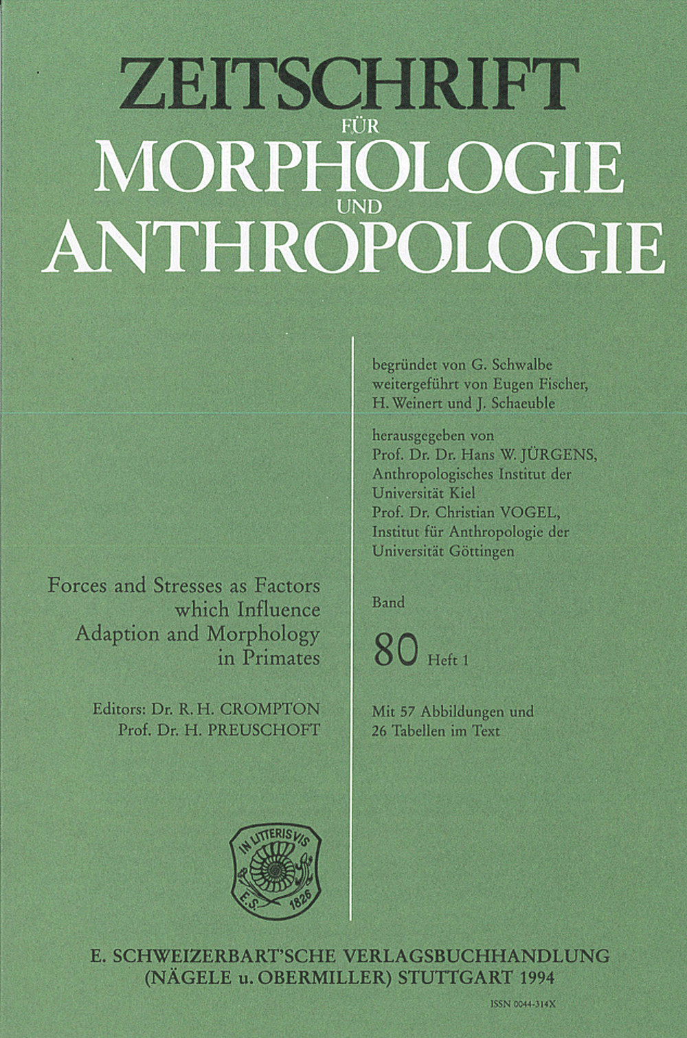 Cover image of: Forces and Stresses as Factors which Influence Adaption and Morphology in Primates