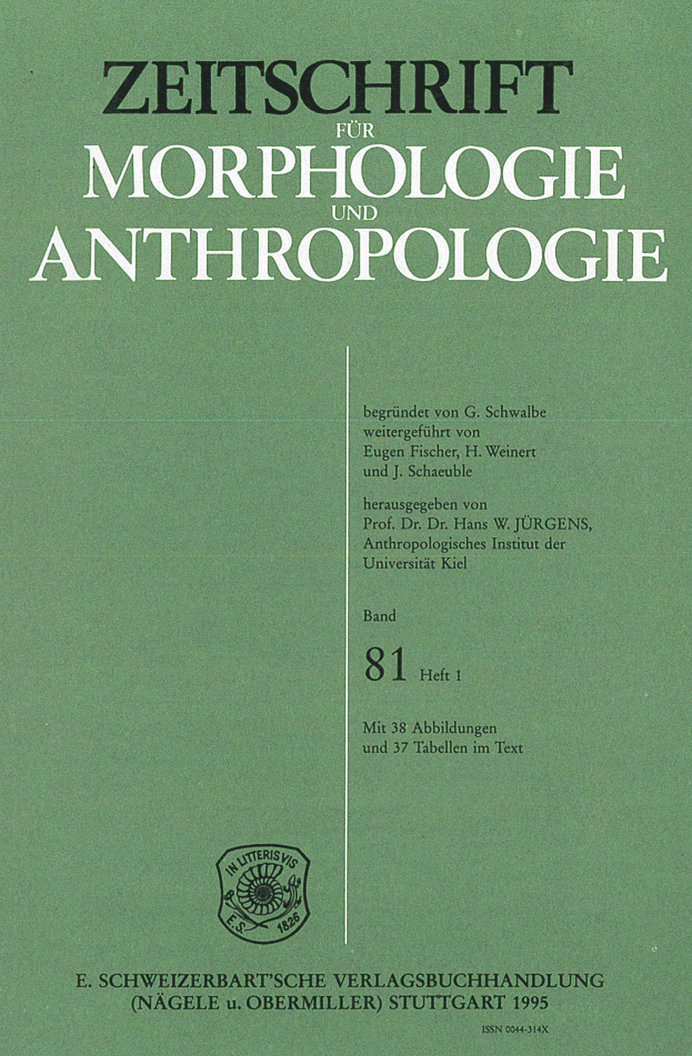 Cover image of: Zeitschrift für Morphologie und Anthropologie Band 81 Heft 1