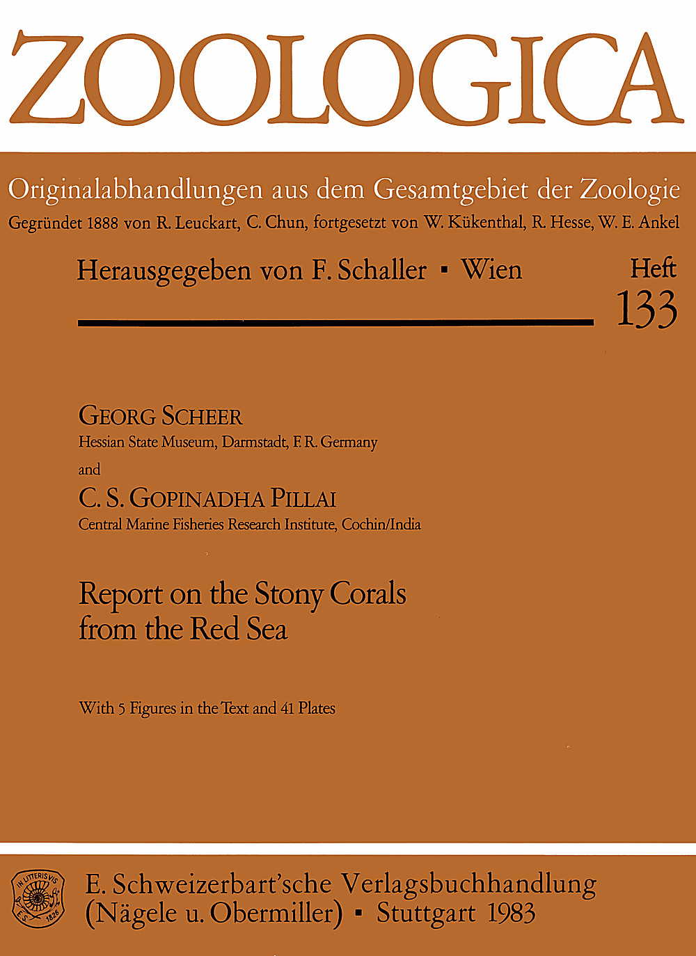 Cover image of: Georg Scheer; C. S. Gopinadha Pillai - Report on the stony corals from the Red Sea 