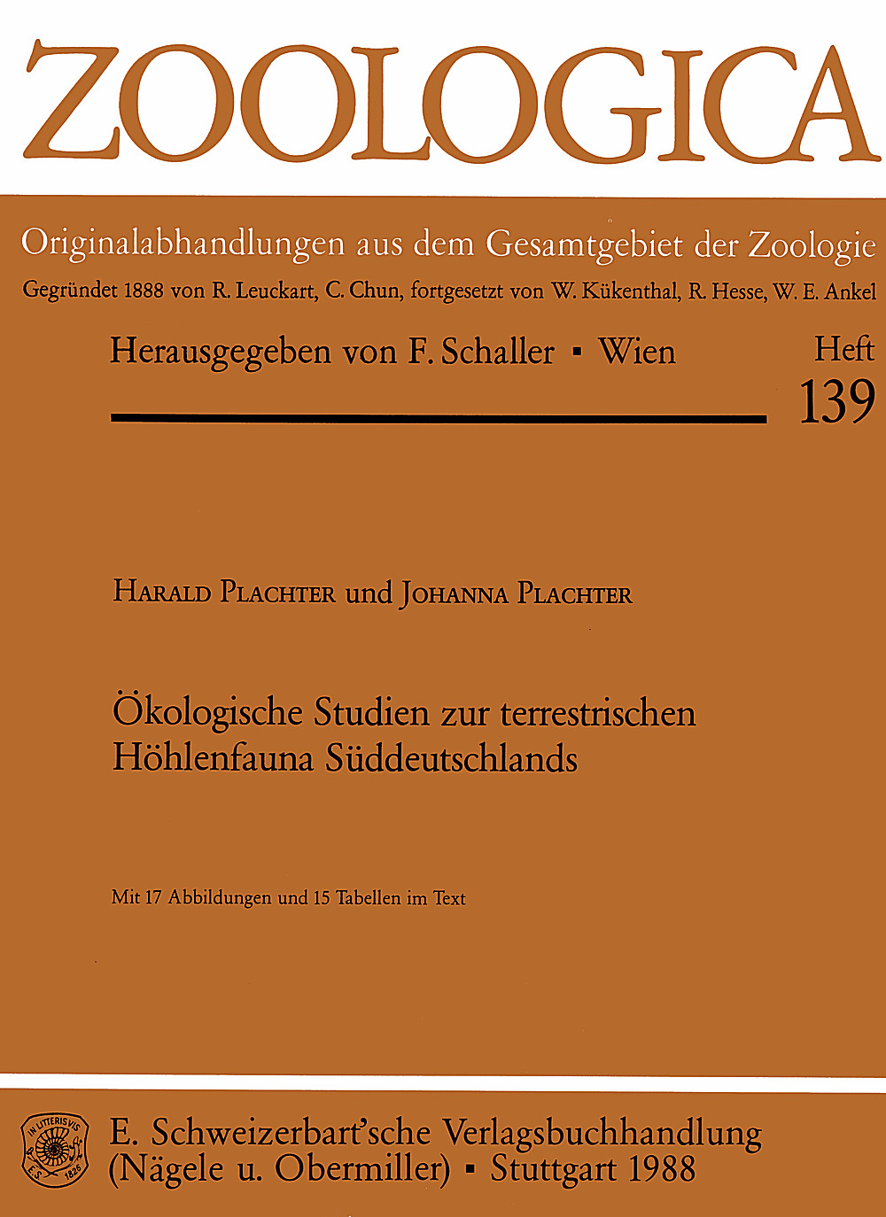 Image de couverture de: Harald Plachter; Johanna Plachter - Ökologische Studien zur terrestrischen Höhlenfauna 
Süddeutschlands 