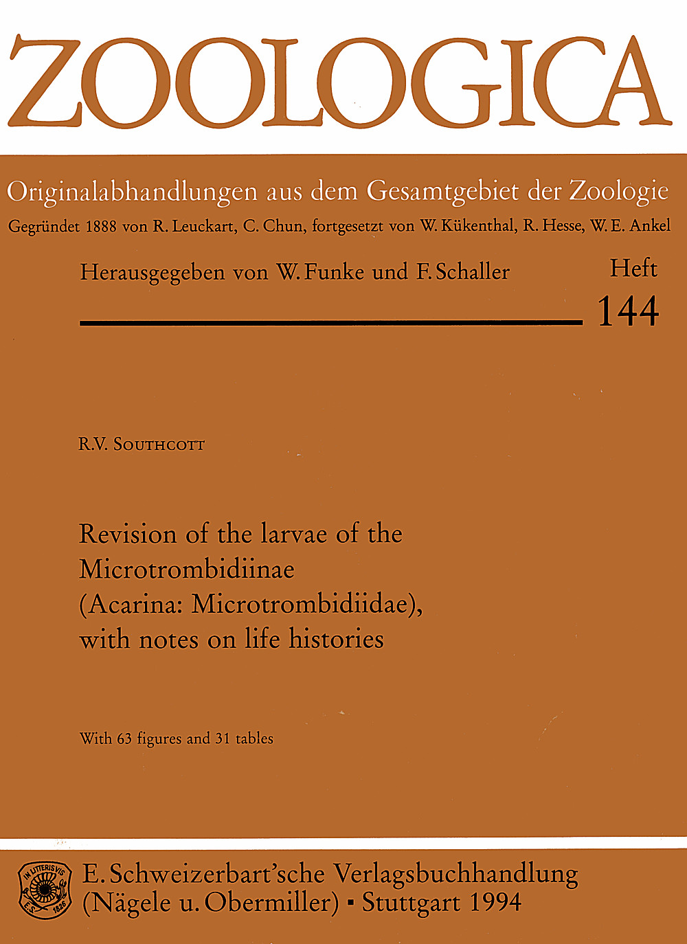 Image de couverture de: R.V. Southcott - Revision of the larvae of the Microtrombidiinae (Acarina: Microtrombidiidae), with notes on life histories 