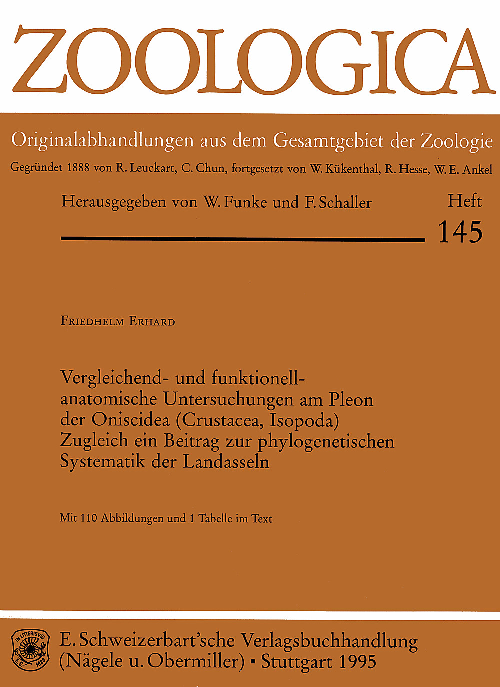 Umschlagbild des Buches: Friedhelm Erhard - Vergleichend- und funktionell-anatomische Untersuchungen am
Pleon der Oniscidea (Crustacea, Isopoda) Zugleich ein Beitrag zur phylogenetischen Systematik der Landasseln