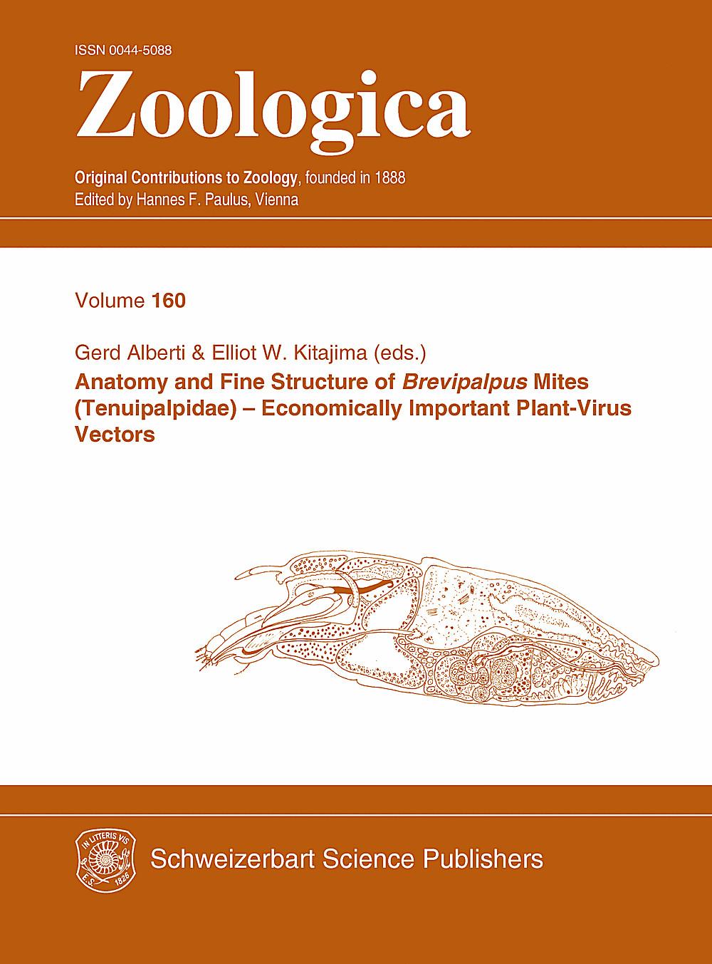 Cover image of:  - Anatomy and Fine Structure of Brevipalpus Mites (Tenuipalpidae) - Economically Important Plant-Virus Vectors