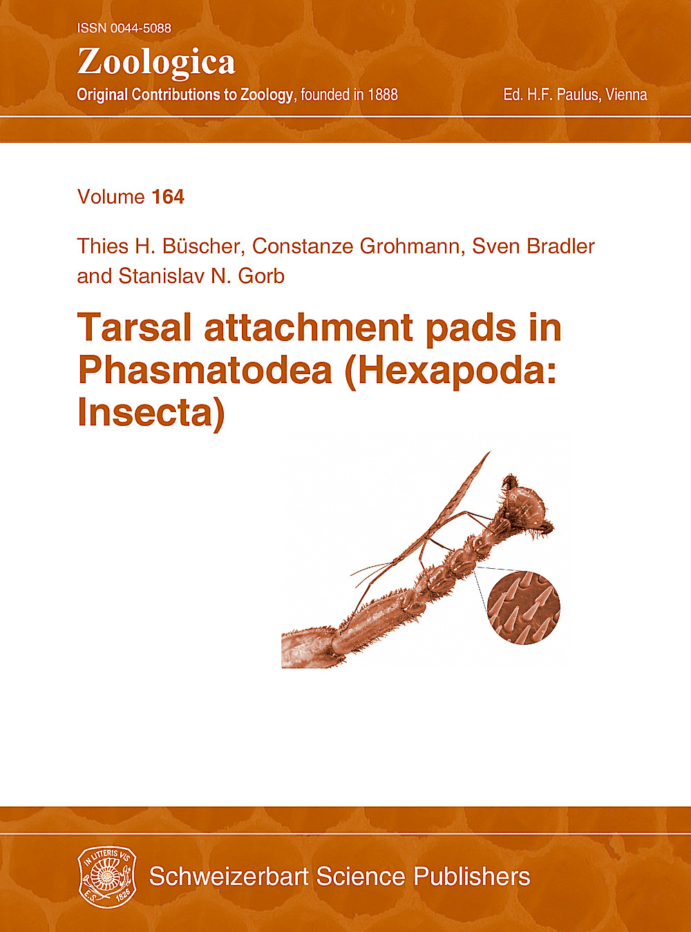 Umschlagbild des Buches:  - Tarsal attachment pads in Phasmatodea (Hexapoda: Insecta) 