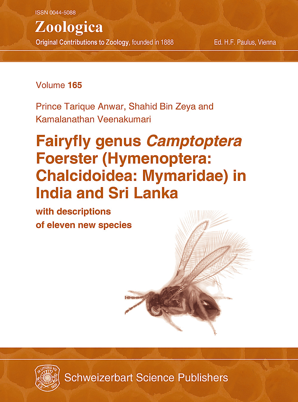 Cover image of: Prince Tarique Anwar; Shahid Bin Zeya; Kamalanathan Veenakumari - Fairyfly genus <i>Camptoptera</i> Foerster (Hymenoptera: Chalcidoidea: Mymaridae) in India and Sri Lanka, with descriptions of eleven new species 
