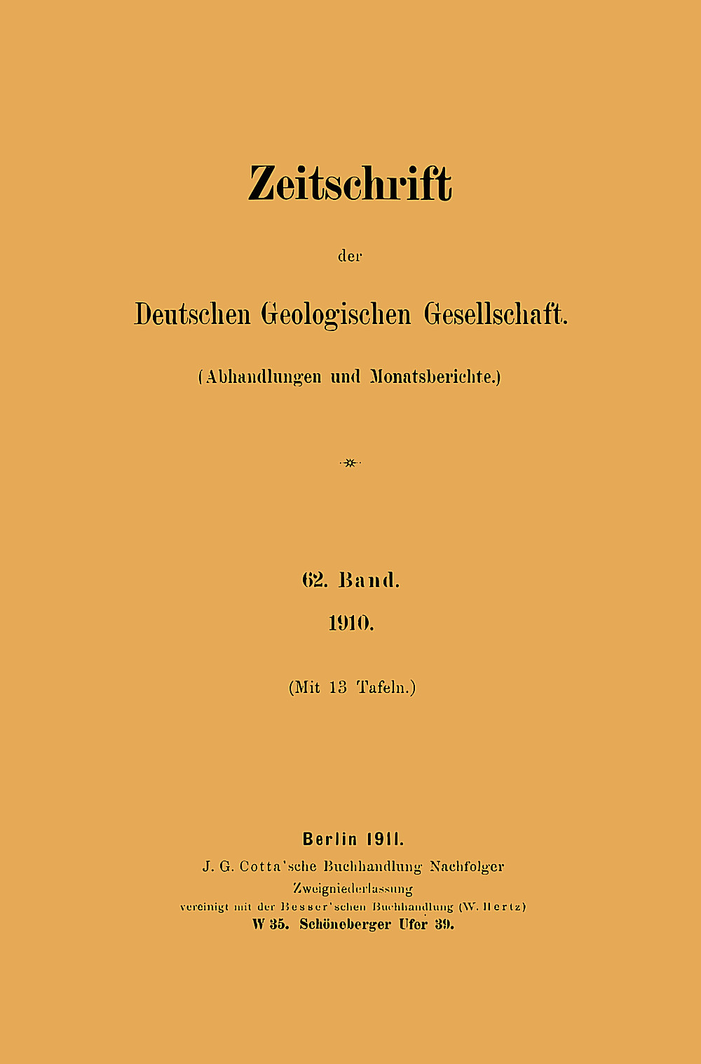 Cover image of: Zeitschrift der Deutschen Geologischen Gesellschaft Band 62
