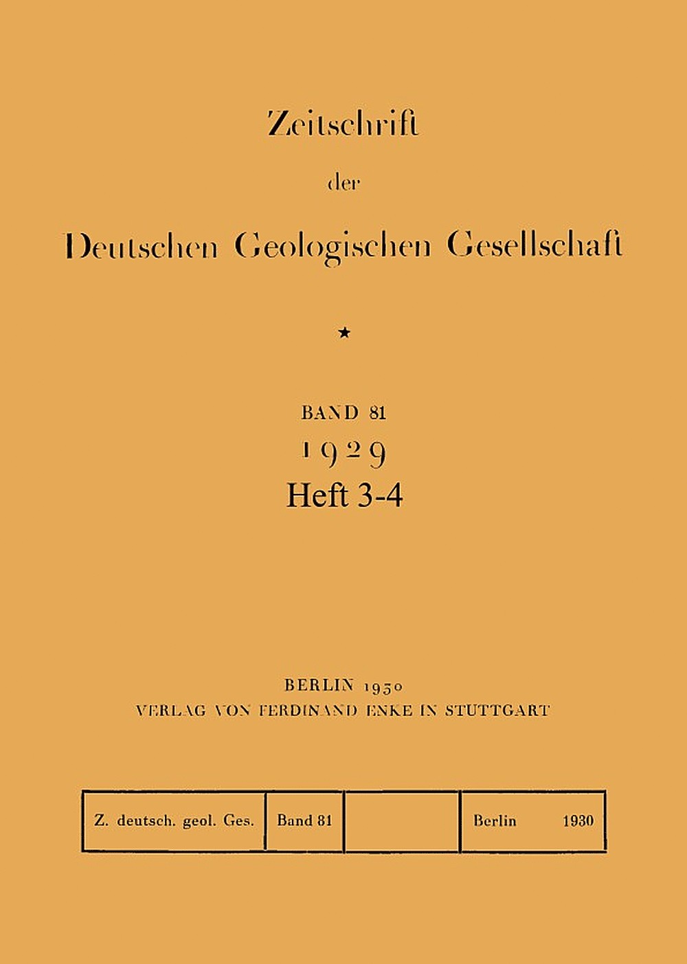 Cover image of: Zeitschrift der Deutschen Geologischen Gesellschaft Band 81 Heft 3-4