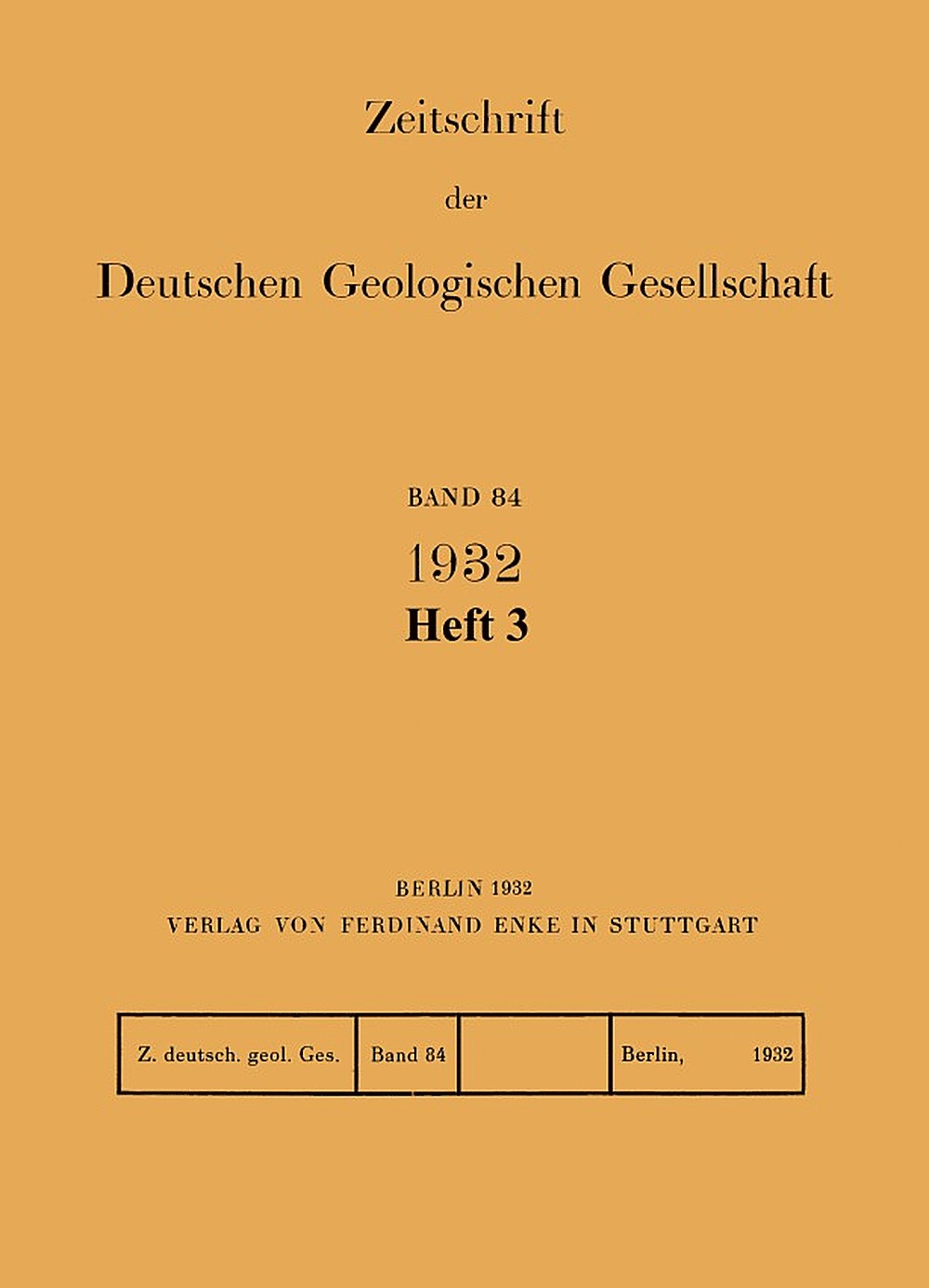 Cover image of: Zeitschrift der Deutschen Geologischen Gesellschaft Band 84 Heft 3