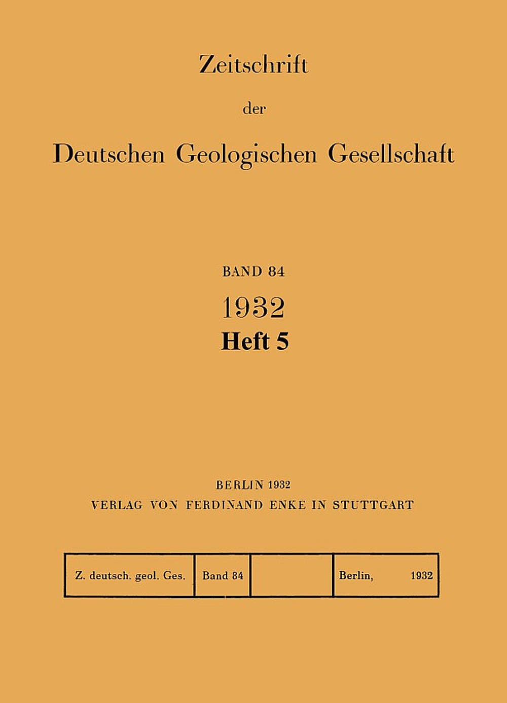 Cover image of: Zeitschrift der Deutschen Geologischen Gesellschaft Band 84 Heft 5