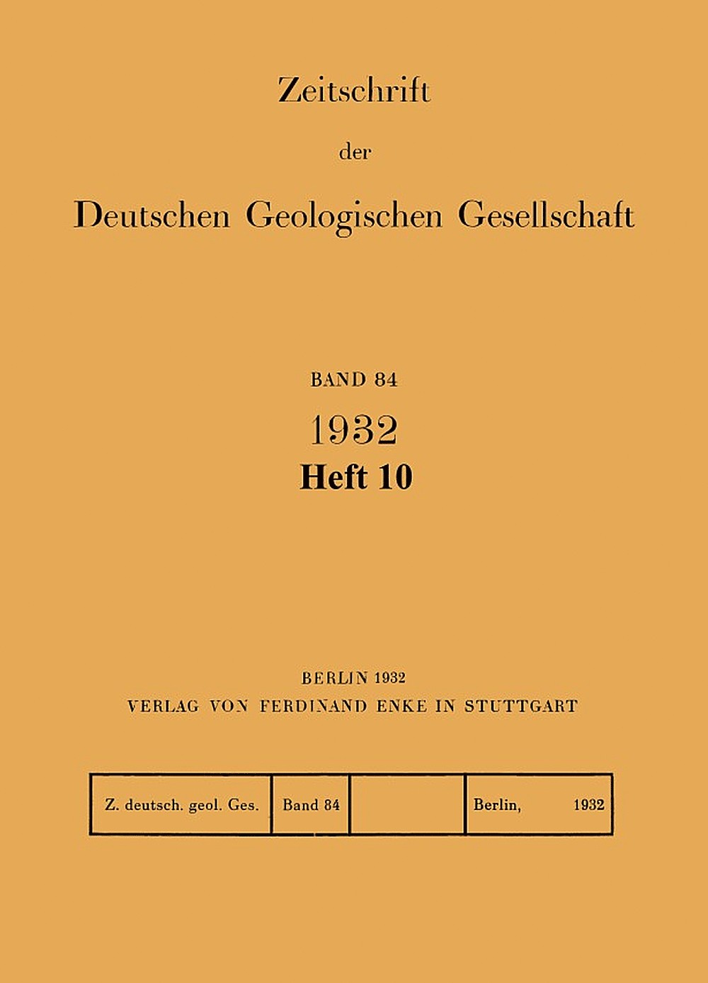 Cover image of: Zeitschrift der Deutschen Geologischen Gesellschaft Band 84 Heft 10