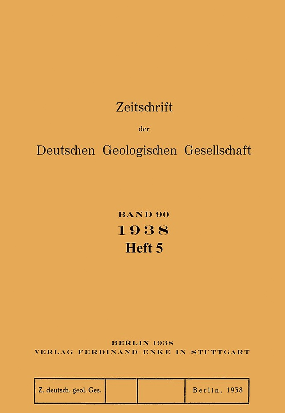 Image de couverture de: Zeitschrift der Deutschen Geologischen Gesellschaft Band 90 Heft 5