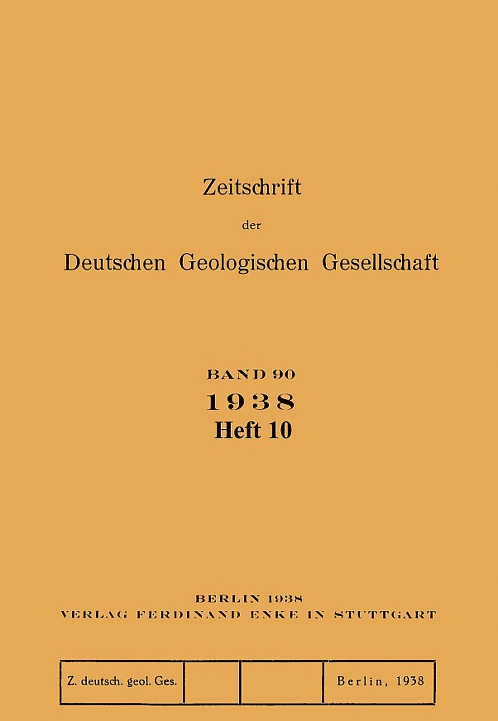 Image de couverture de: Zeitschrift der Deutschen Geologischen Gesellschaft Band 90 Heft 10