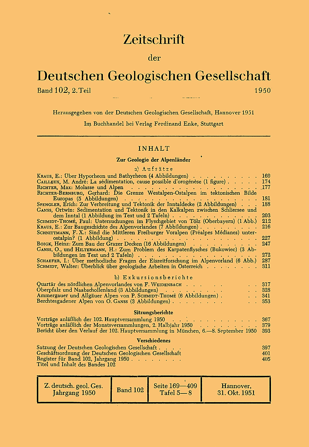 Cover image of: Zeitschrift der Deutschen Geologischen Gesellschaft Band 102 Heft 2