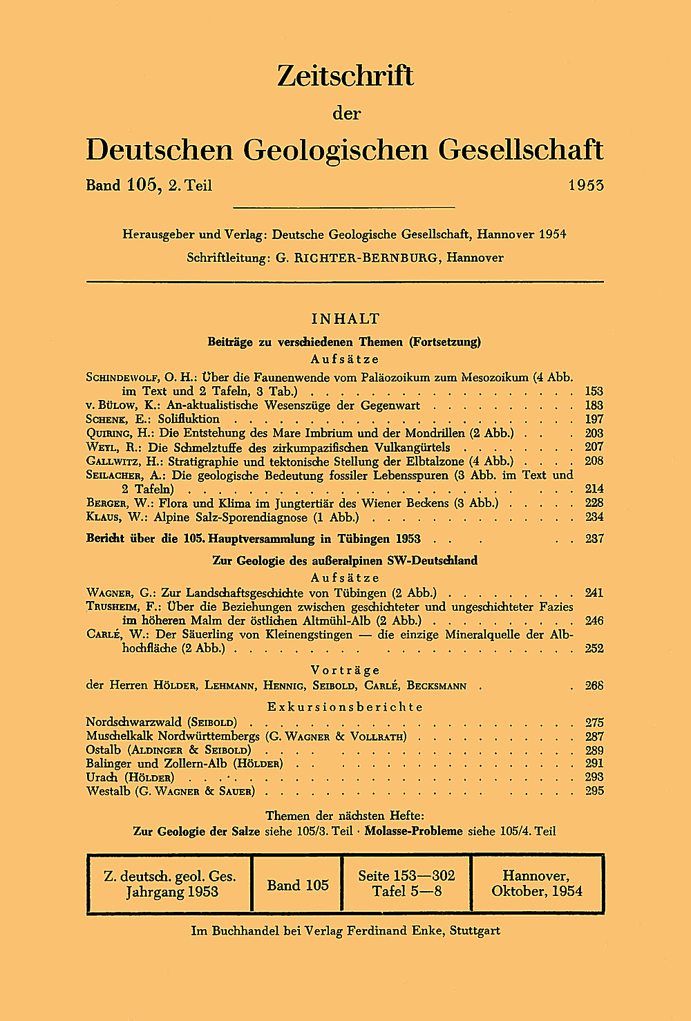 Cover image of: Zeitschrift der Deutschen Geologischen Gesellschaft Band 105 Heft 2
