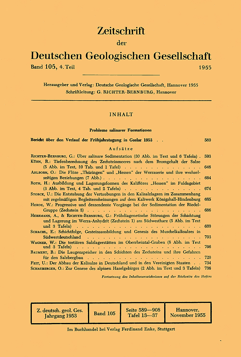 Cover image of: Zeitschrift der Deutschen Geologischen Gesellschaft Band 105 Heft 4